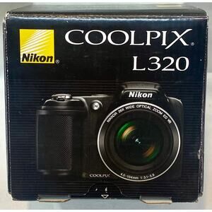 Nikon COOLPIX L320 16.1MP Digital Camera Black 26X Optical Zoom Wide Tested